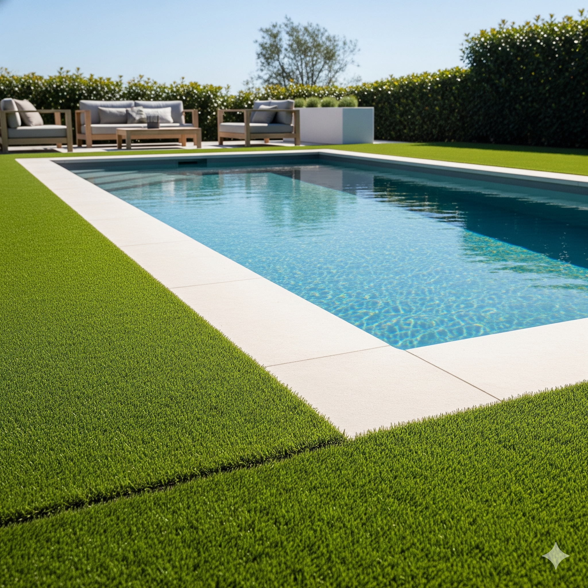 Césped artificial para piscinas de lujo